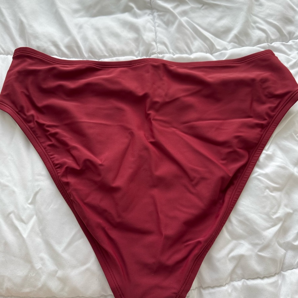 Shade & Shore One Shoulder Floret Detail Swimsuit, High Waist XL Top & Bottom - Picture 5 of 5